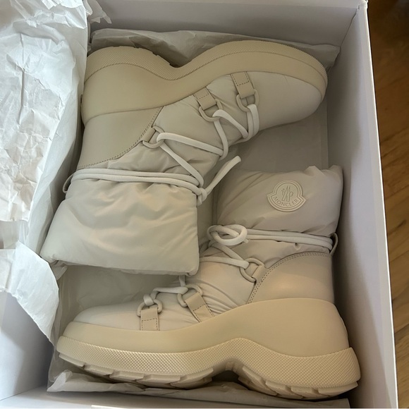 New Moncler Resile Après Leather Puffer Winter Snow Ski Ankle Boots - Picture 7 of 11